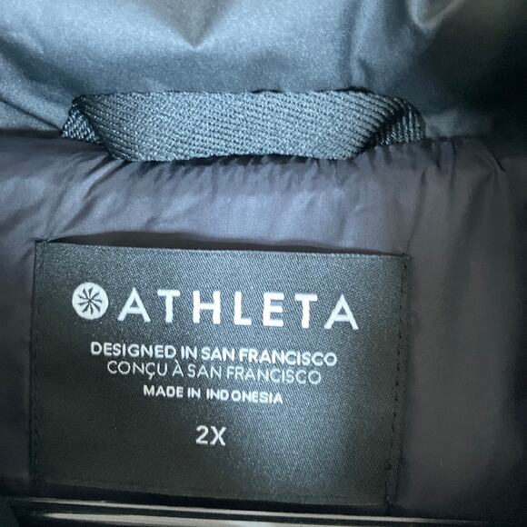Athleta Womens Vest Black Downtown Puffer Water Resistant Athleisure 2X - Picture 6 of 13